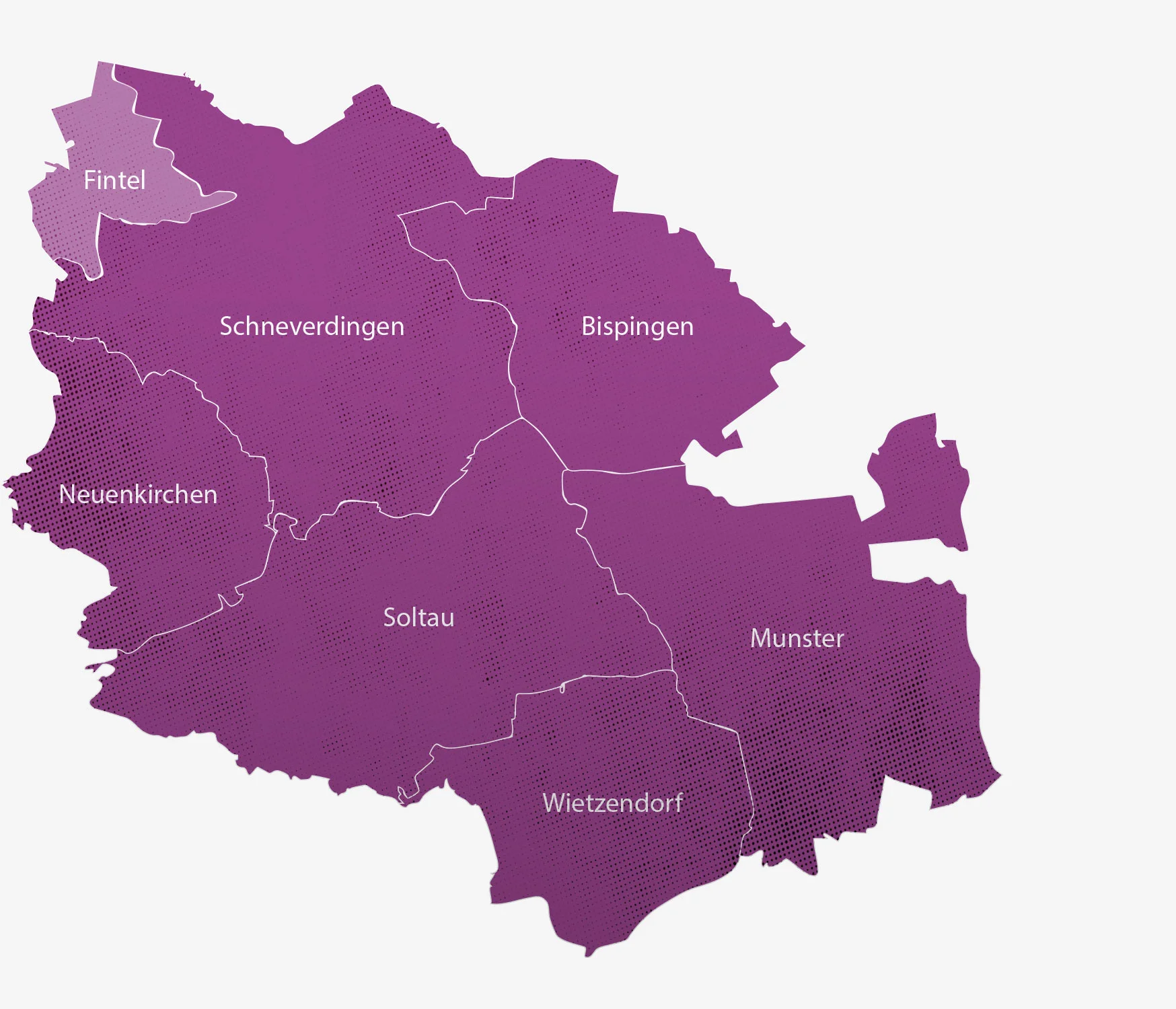 Karte: Verbreitungsgebiet Heide Kurier im Heidekreis