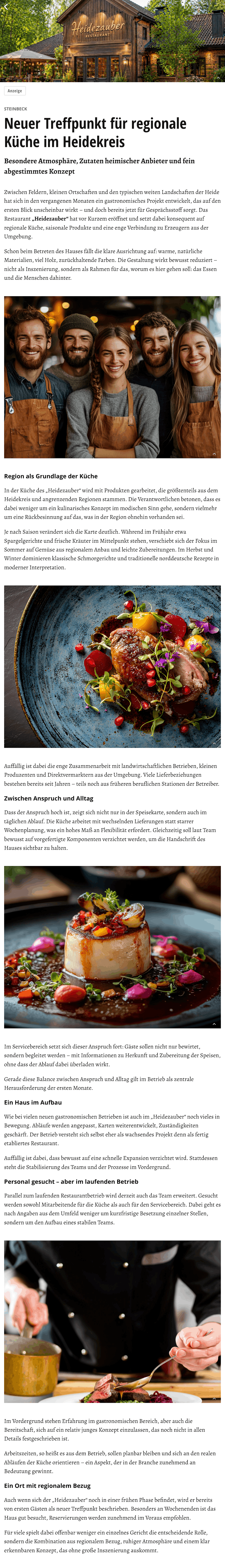 Gesponserter Artikel auf heide-kurier.de als Detailansicht